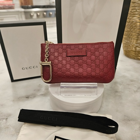 Gucci Microguccissima Key Pouch In Red - Picture 1 of 8